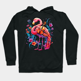 Flamingo Playing Violin Hoodie